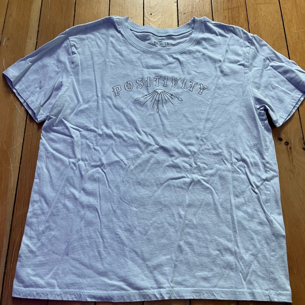 blue hollister positivity t shirt